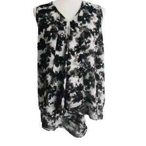 Simply Vera Wang M Blouse Sleeveless Tank Cami Flo
